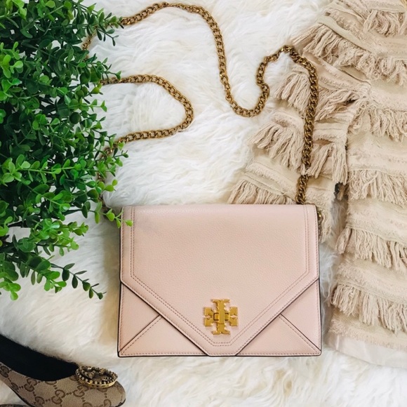 Tory Burch Handbags - Tory Burch Kira Envelope Light Oak Crossbody Bag